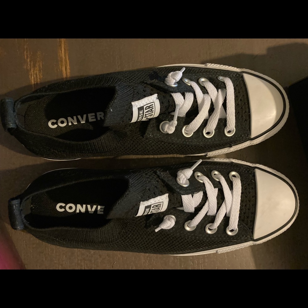 Womens Black/whiteShoreline knit slip Converse. Like new, worn indoors once